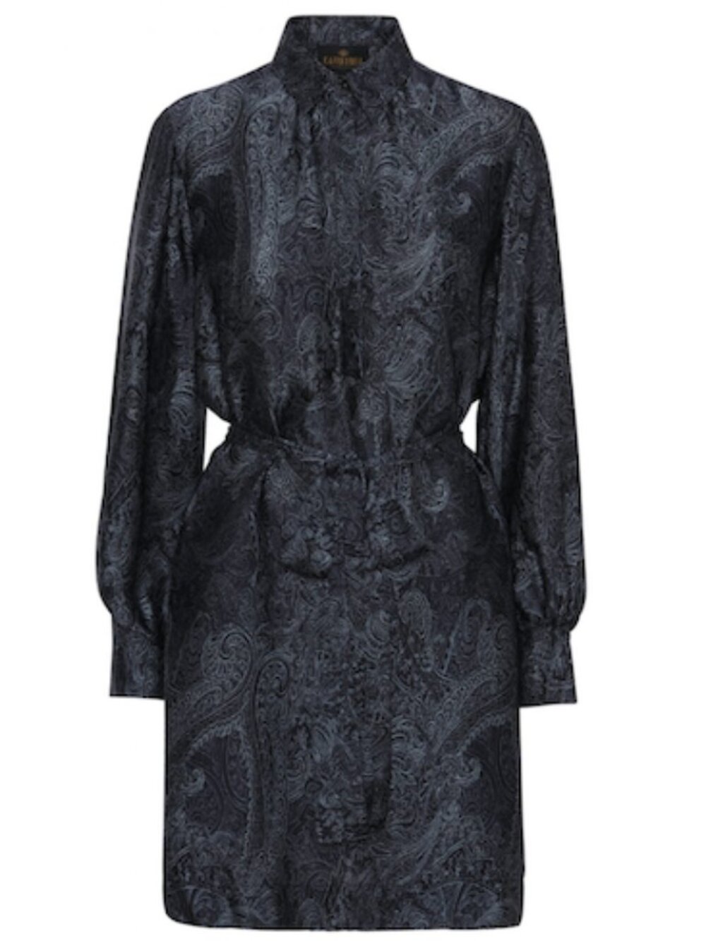 Karmamia Millie Dress Denim Deco Satin Mini Shirt Dress NWT Size S